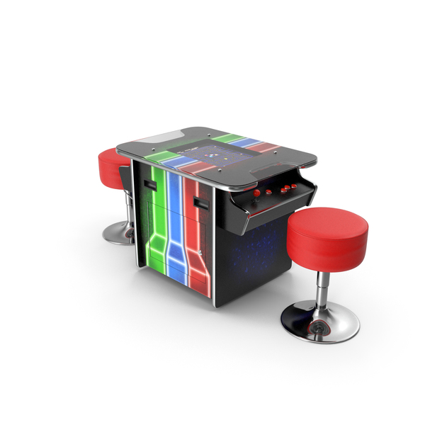 Games: Cocktail Table Arcade Machine with Stools PNG & PSD Images Games: Cocktail Table Arcade Machine with Stools PNG & PSD Images