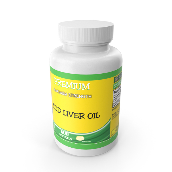 Vitamin: Cod Liver Oil Bottle PNG & PSD Images