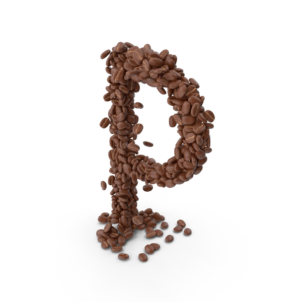 Roman Alphabet: Coffee Bean Letter P PNG & PSD Images