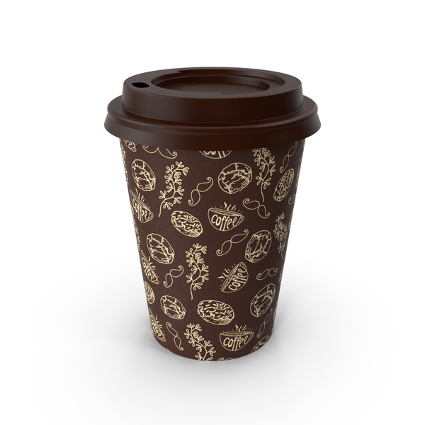 Zarf: Coffee Cup Empty 12oz Takeout Design with Lid PNG & PSD Images