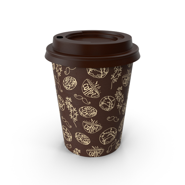 Zarf: Coffee Cup Empty 8oz Takeout Design with Lid PNG & PSD Images