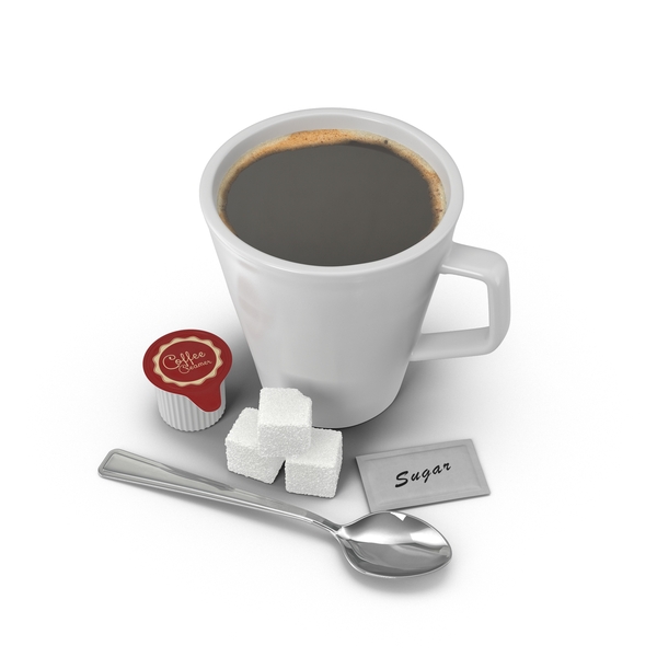 Coffee with Spoon and Sugar PNG & PSD Images
