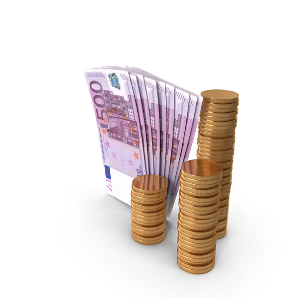 Coins With Euro 500 Money Notes Bills Currency PNG & PSD Images