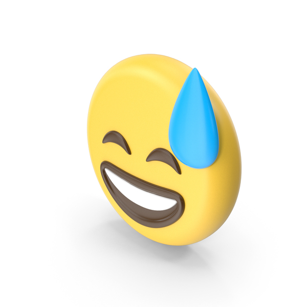 Facial Expression: Cold Sweat Smile Emoji PNG & PSD Images