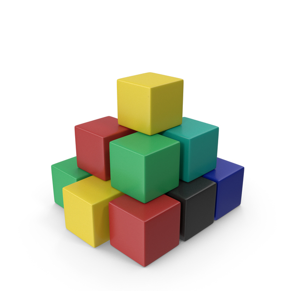 Symbols: Color Set Of Cubes Plastic PNG & PSD Images