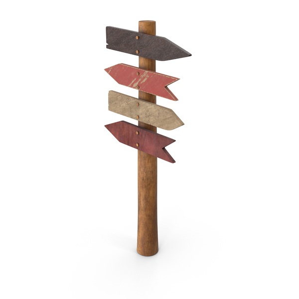 Traffic Signs: Colored Four Way Wood Road Sign Arrows PNG & PSD Images Traffic Signs: Colored Four Way Wood Road Sign Arrows PNG & PSD Images