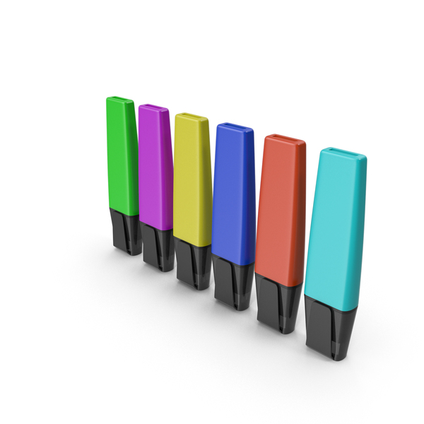 Highlighter: Colored Highlighters 6 Pieces Vertical PNG & PSD Images Highlighter: Colored Highlighters 6 Pieces Vertical PNG & PSD Images