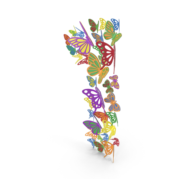 Colorful Butterflies Number 1 PNG & PSD Images