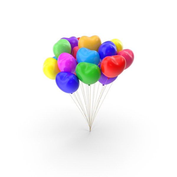 Colorful Heart Balloons PNG & PSD Images