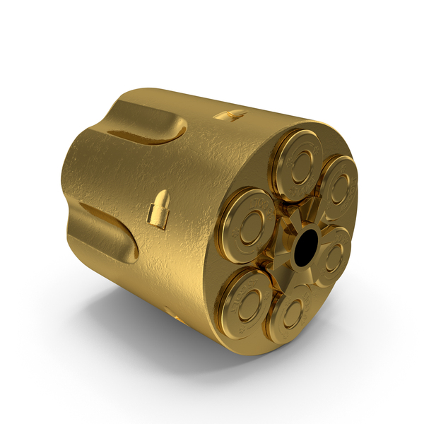 Revolver: Colt Cylinder Single Action Army With Cartridges Gold PNG & PSD Images