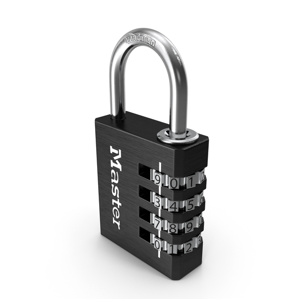 Combination Padlock Master Black PNG & PSD Images