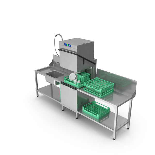 Commercial Dishwasher with Dishes PNG & PSD Images Commercial Dishwasher with Dishes PNG & PSD Images