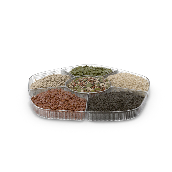 Sesame Seed: Compartment Bowl with Mixed Healthy Seeds PNG & PSD Images