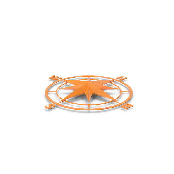 Compass Rose Orange Side PNG & PSD Images