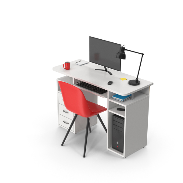 Computer Desk Set White PNG & PSD Images Computer Desk Set White PNG & PSD Images