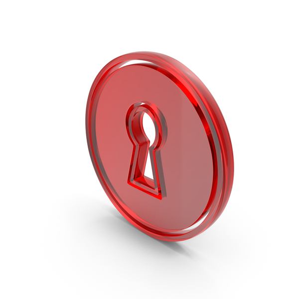 Symbols: Computer Lock Keyhole Icon Glass PNG & PSD Images