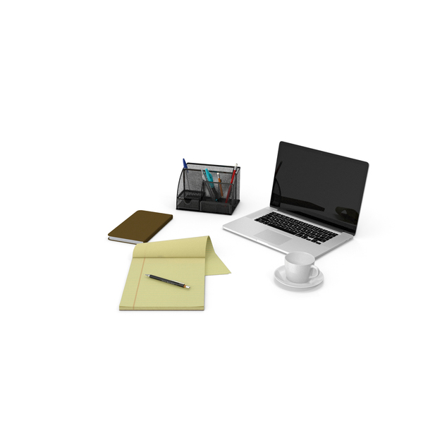 Notebook: Computer Workplace Set PNG & PSD Images