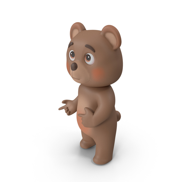Cartoon: Concerned Bear Pose PNG & PSD Images
