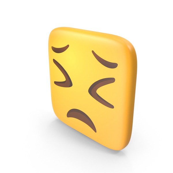 Facial Expression: Confounded Face Square Emoji PNG & PSD Images