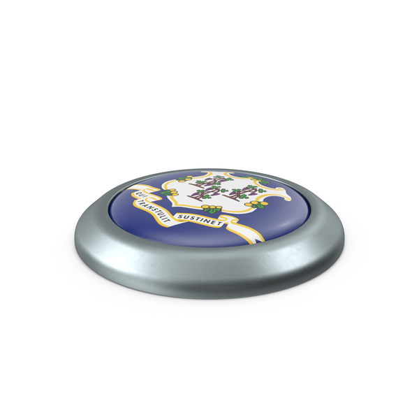 Connecticut Round Button Flag PNG & PSD Images