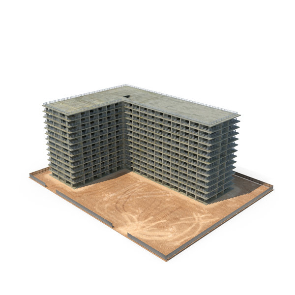 Construction Site with Unfinished High Rise Building PNG & PSD Images