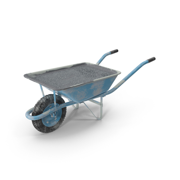 Construction Wheelbarrow Full of Cement Blue PNG Images & PSDs for ...