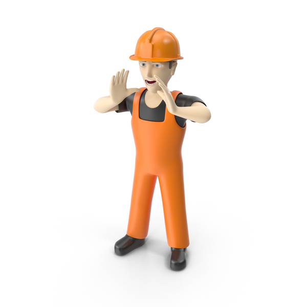 Construction Worker Shouting PNG & PSD Images