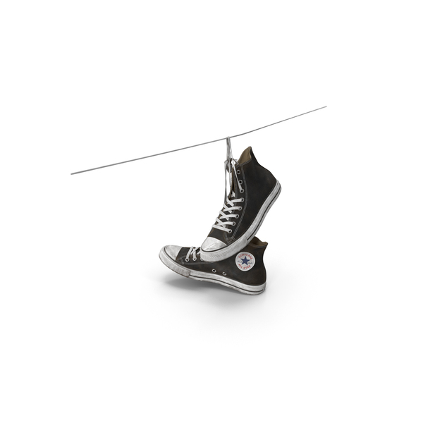 Converse All Star Black Dirty Sneakers Suspended By Laces PNG & PSD Images Converse All Star Black Dirty Sneakers Suspended By Laces PNG & PSD Images