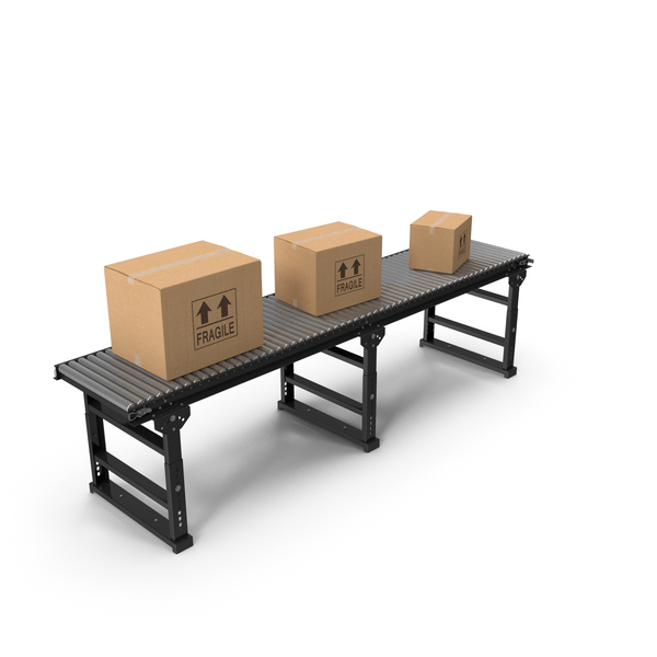 Belt: Conveyor Roller with Cardboard Boxes PNG & PSD Images