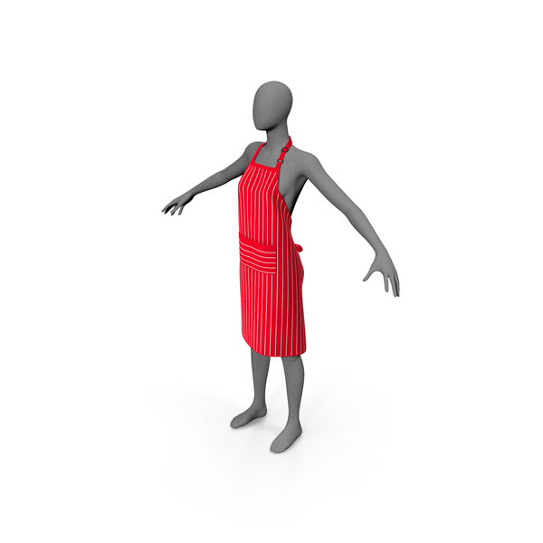 Cooking Apron Striped on Women Mannequin PNG & PSD Images