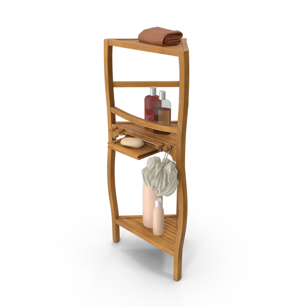 Shelving: Corner Bath Shelf with Accessories PNG & PSD Images Shelving: Corner Bath Shelf with Accessories PNG & PSD Images