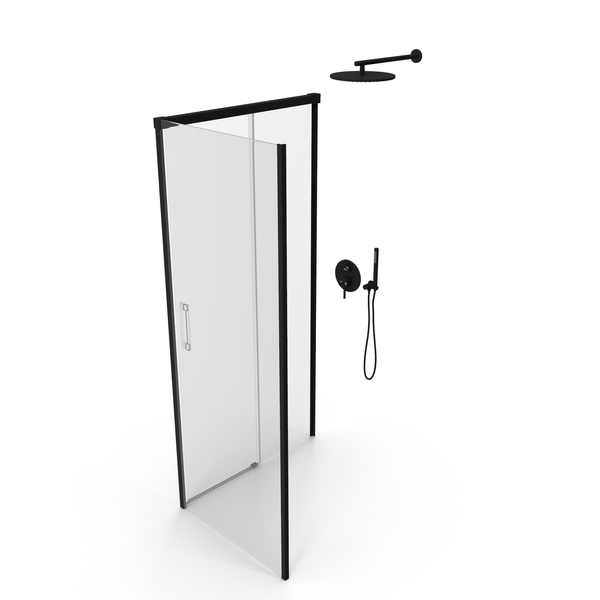 Bathroom Stall: Corner Glass Shower Cabin with Sliding Door Black PNG & PSD Images Bathroom Stall: Corner Glass Shower Cabin with Sliding Door Black PNG & PSD Images