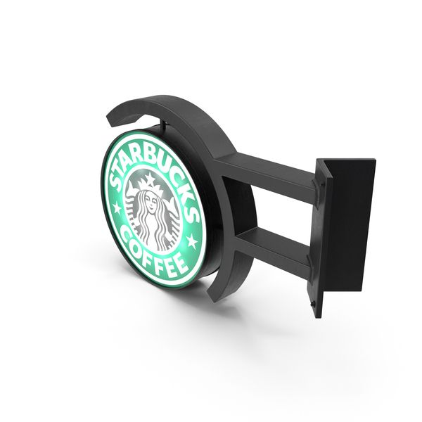 Sign: Corner Starbucks Signage Wall Mounted Light On PNG & PSD Images