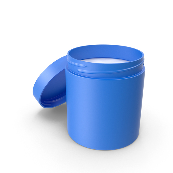 Lotion: Cosmetic Jar Open Blue PNG & PSD Images
