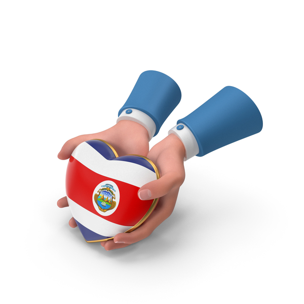 Costa Rica Country Heart Flag Hold In Hands PNG & PSD Images