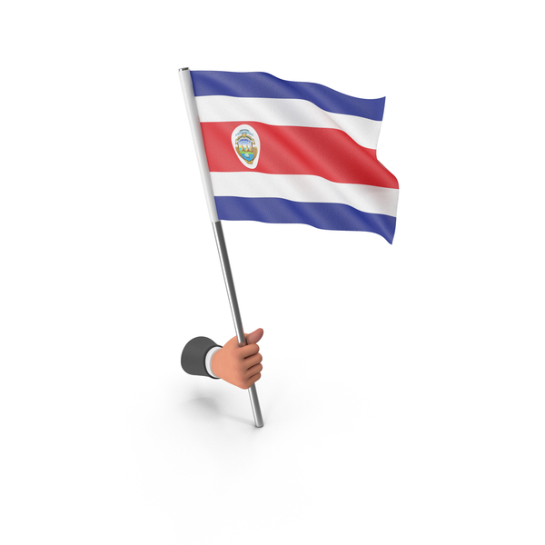 Costa Rica Hand Hold Flag PNG & PSD Images