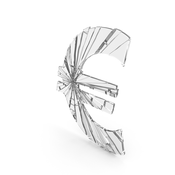Symbols: Cracked Glass Euro Symbol PNG & PSD Images
