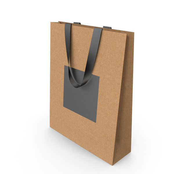 Gift: Craft and Black Paper Bag with Black Handles PNG & PSD Images Gift: Craft and Black Paper Bag with Black Handles PNG & PSD Images
