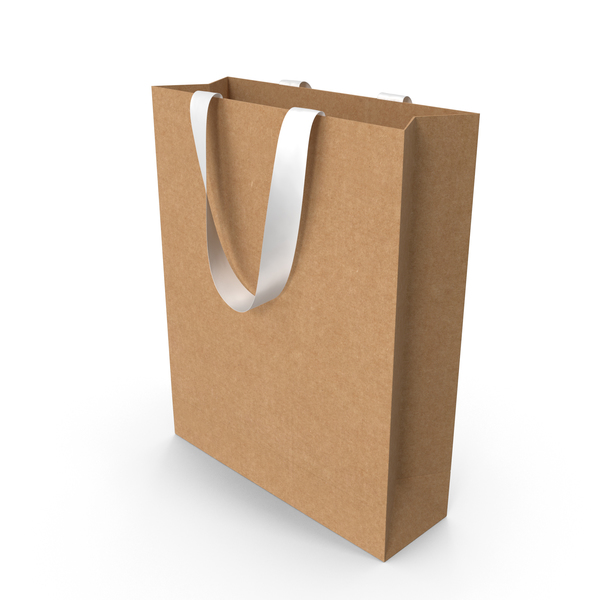Gift: Craft Bag with White Ribbon Handles PNG & PSD Images Gift: Craft Bag with White Ribbon Handles PNG & PSD Images