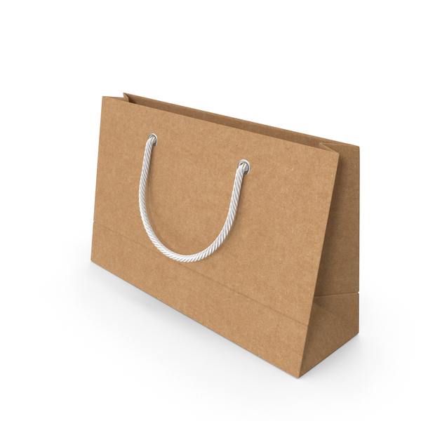 Gift: Craft Packaging Bag with White Handles PNG & PSD Images Gift: Craft Packaging Bag with White Handles PNG & PSD Images