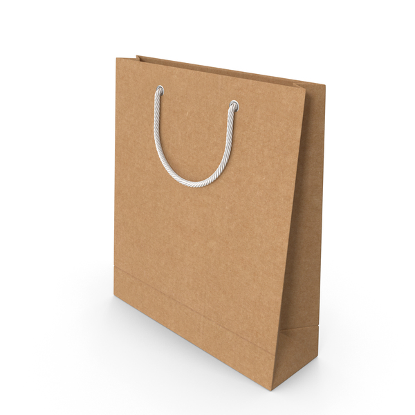 Gift: Craft Packaging Bag with White Handles PNG & PSD Images Gift: Craft Packaging Bag with White Handles PNG & PSD Images