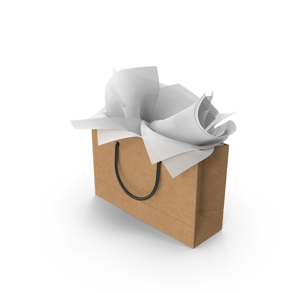 Craft Shopping Bag with White Gift Paper PNG & PSD Images Craft Shopping Bag with White Gift Paper PNG & PSD Images
