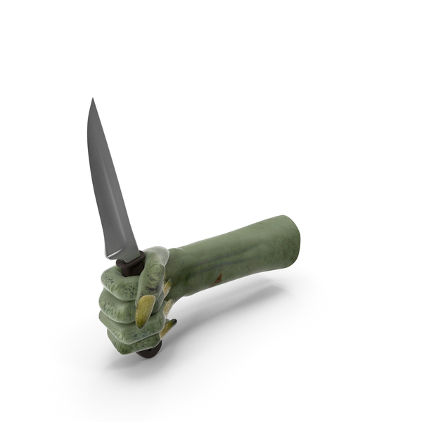 Monster: Creature Hand Holding a Hunting Knife PNG & PSD Images