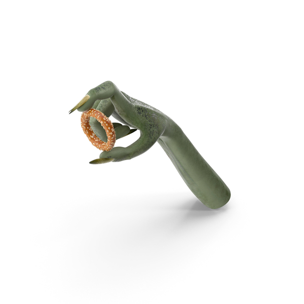 Creature Hand Holding a Mini Pretzel Ring with Sesame PNG & PSD Images Creature Hand Holding a Mini Pretzel Ring with Sesame PNG & PSD Images
