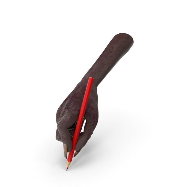 Monster: Creature Hand Holding a Red Pencil PNG & PSD Images
