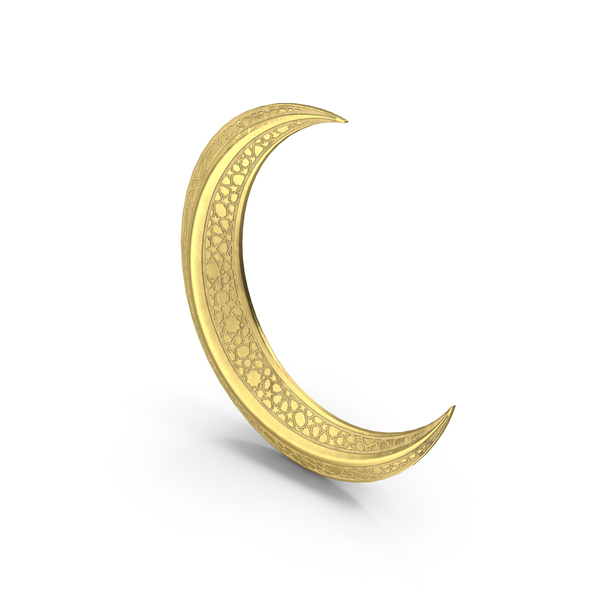 Religious Objects: Crescent Moon Gold PNG & PSD Images
