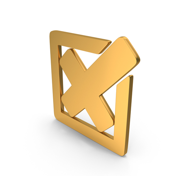 Logo: Cross Mark Icon Gold PNG & PSD Images