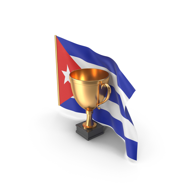Cuba Golden Trophy Flag PNG & PSD Images
