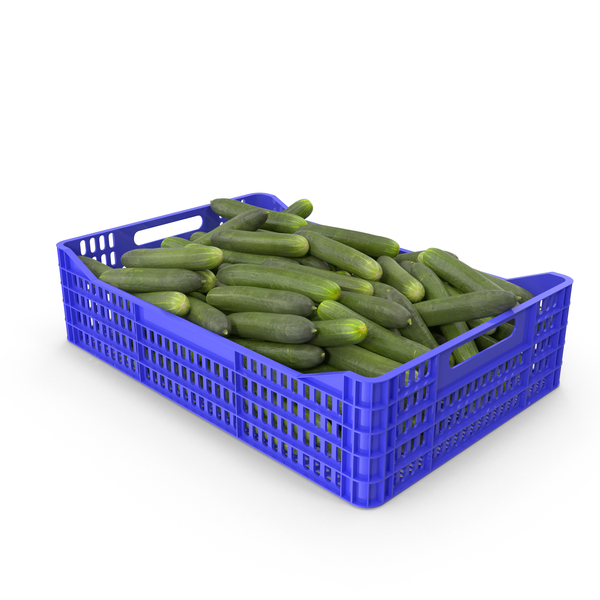 Cucumber: Cucumbers in Plastic Crate PNG & PSD Images