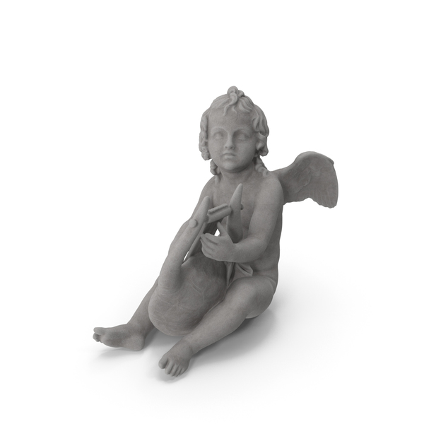 Statue: Cupid with Lyre Stone PNG & PSD Images Statue: Cupid with Lyre Stone PNG & PSD Images